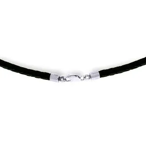 0.5 Carat 14K Solid White Gold Leather Key Necklace Garnet