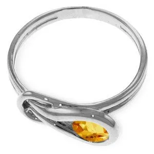 0.65 Carat 14K Solid White Gold Mother Courage Citrine Ring