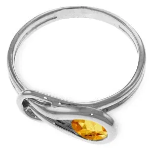 0.65 Carat 14K Solid White Gold Mother Courage Citrine Ring