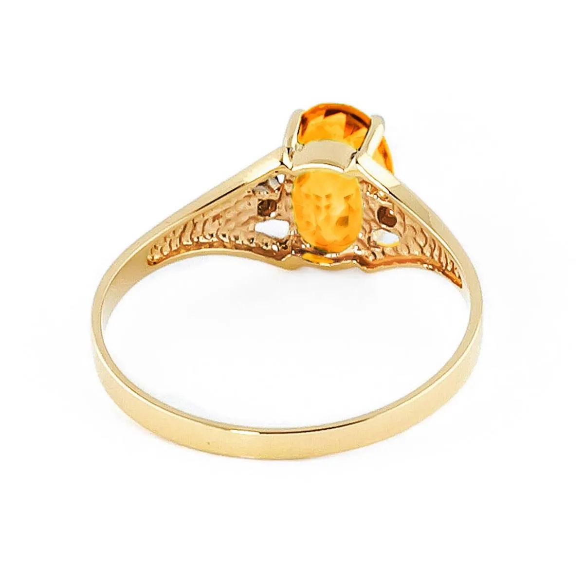 0.76 Carat 14K Solid Yellow Gold Possessed Glee Citrine Diamond Ring