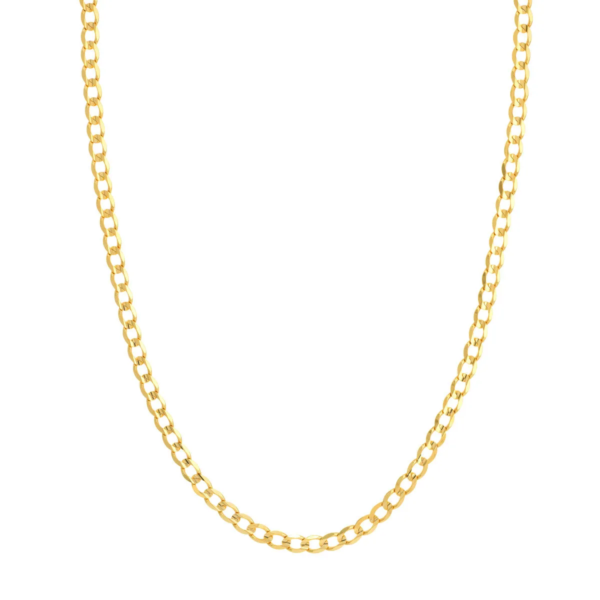 10K Yellow Gold Concave Curb Chain