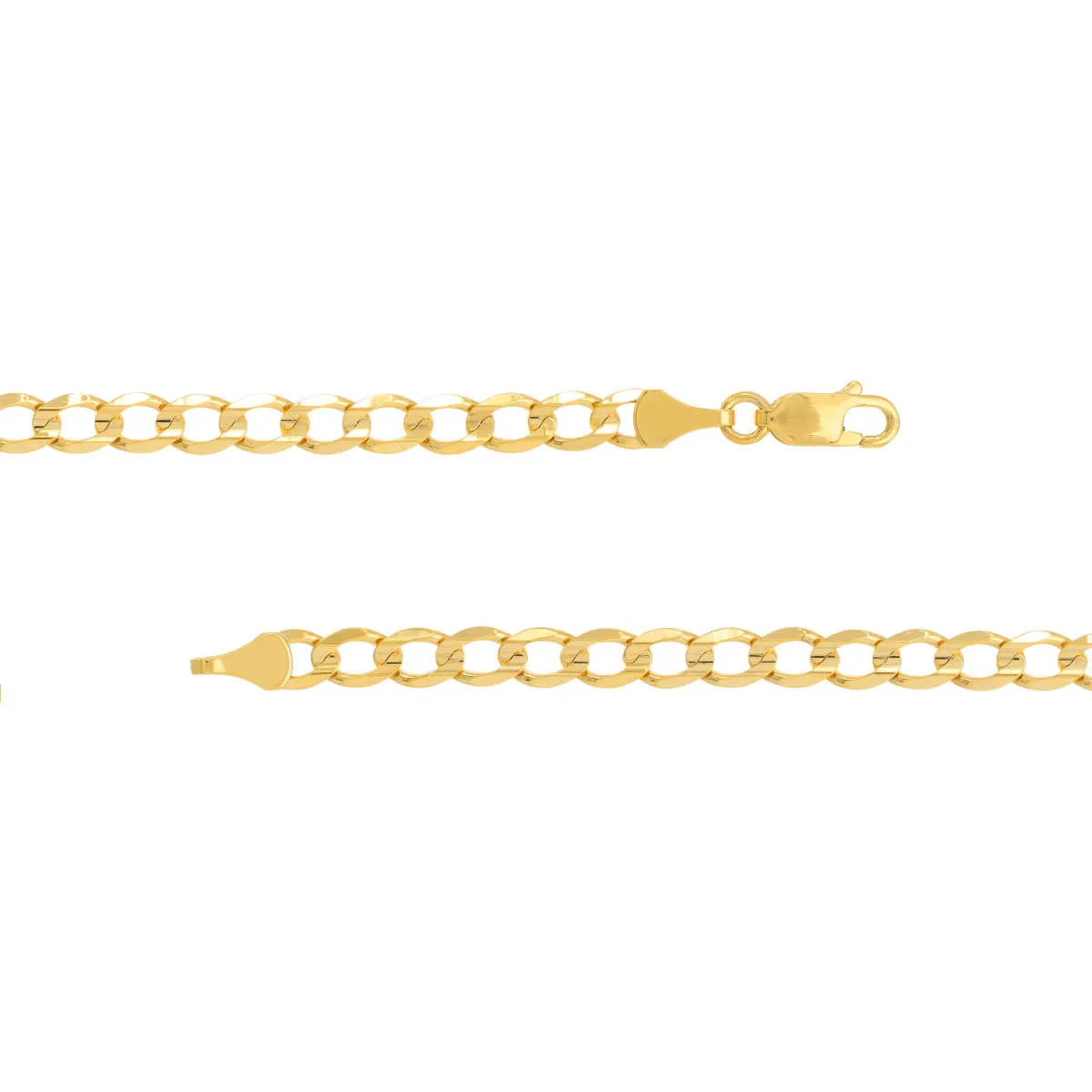 10K Yellow Gold Concave Curb Chain