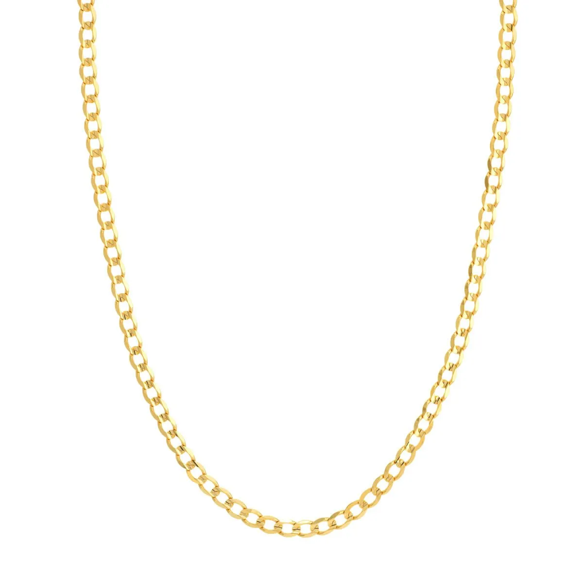 10K Yellow Gold Concave Curb Chain