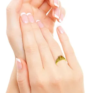 1.15 Carat 14K Solid Yellow Gold Filigree Ring Natural Citrine