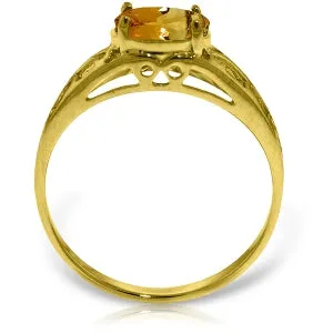 1.15 Carat 14K Solid Yellow Gold Filigree Ring Natural Citrine