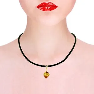 11.76 Carat 14K Solid Yellow Gold Savoire Vivre Citrine Necklace