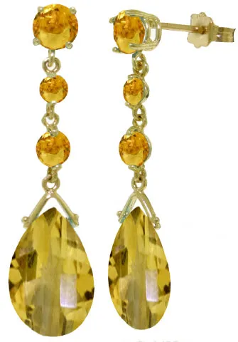 13.2 Carat 14K Solid Yellow Gold I Come Bearing A Gift Citrine Earrings