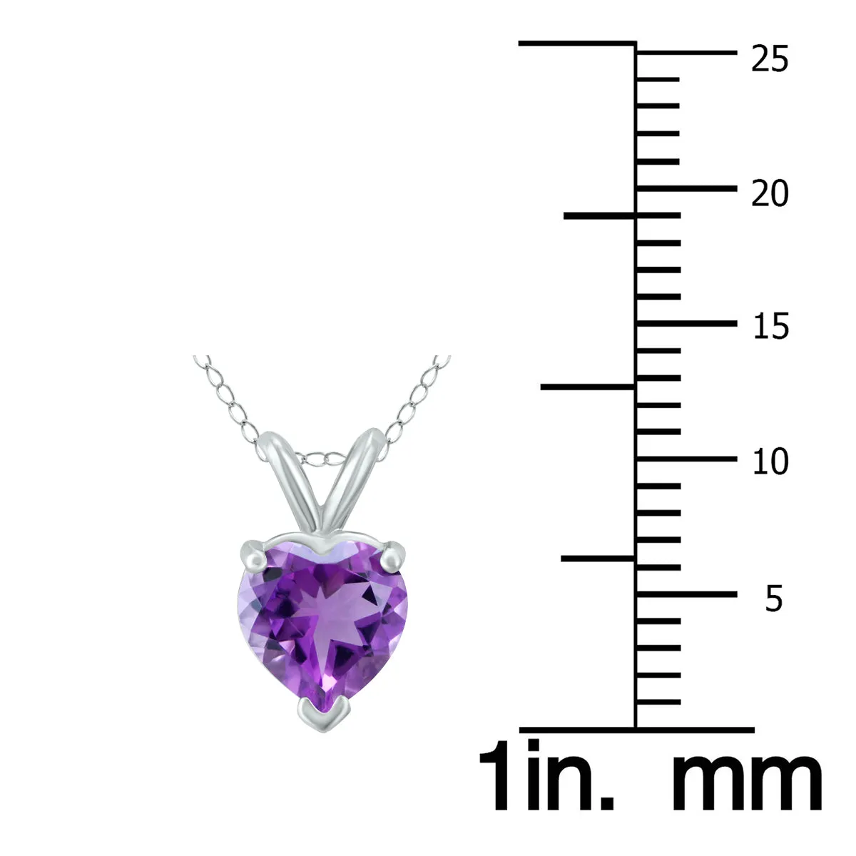 14K  5Mm Heart Amethyst Pendant