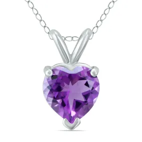 14K  5Mm Heart Amethyst Pendant