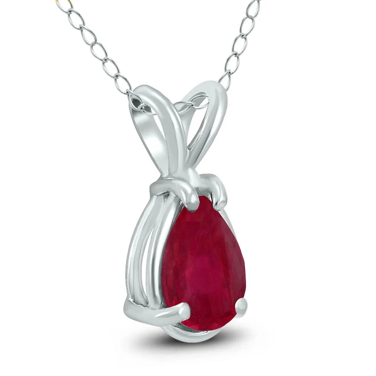14K  5X3Mm Pear Ruby Pendant