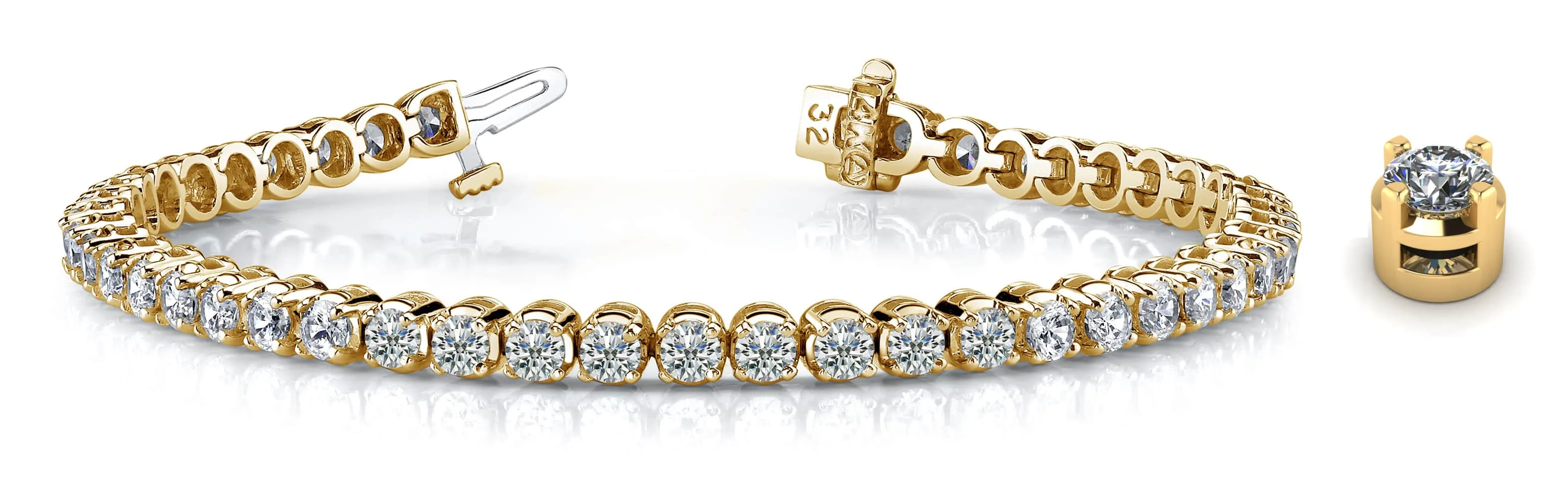 14K Diamond and Gold Tennis Bracelet