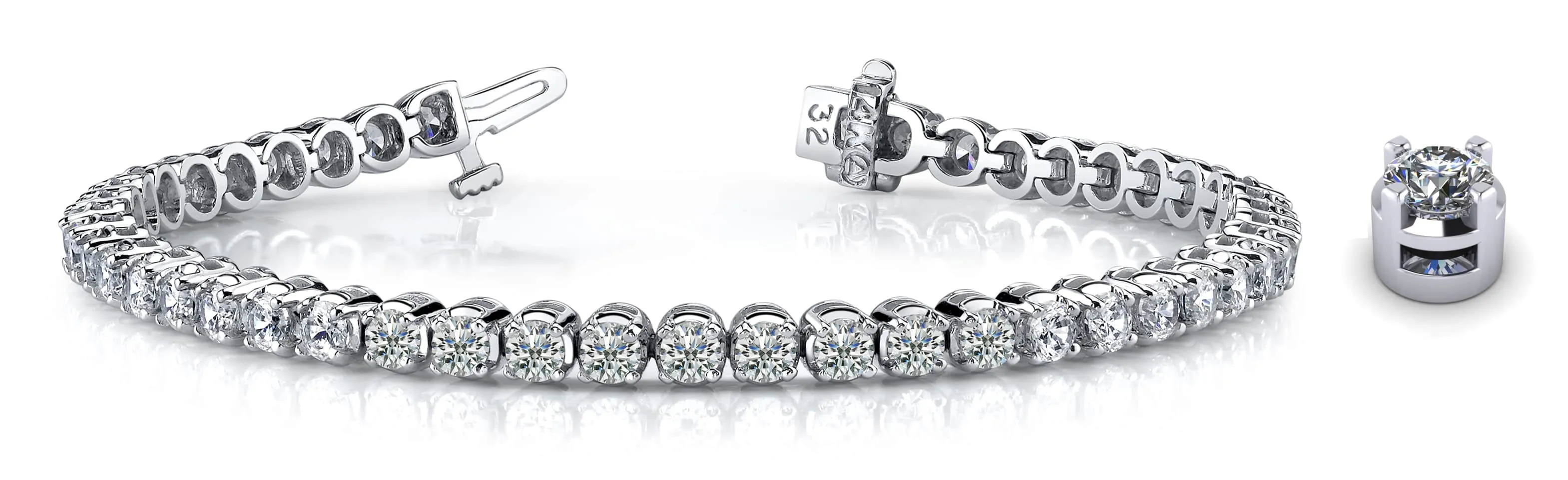 14K Diamond and Gold Tennis Bracelet