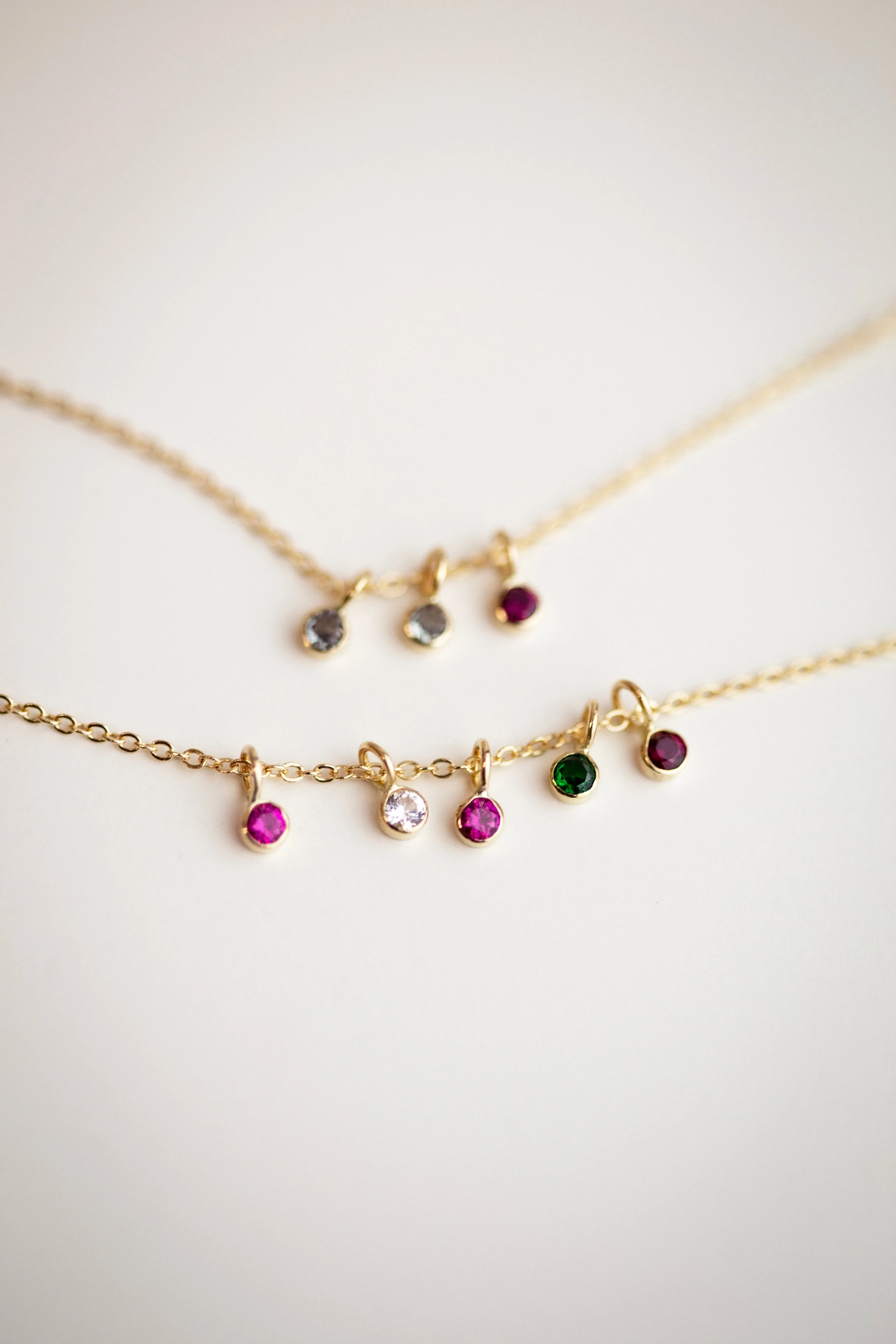 14k Gold Mini Birthstone necklace