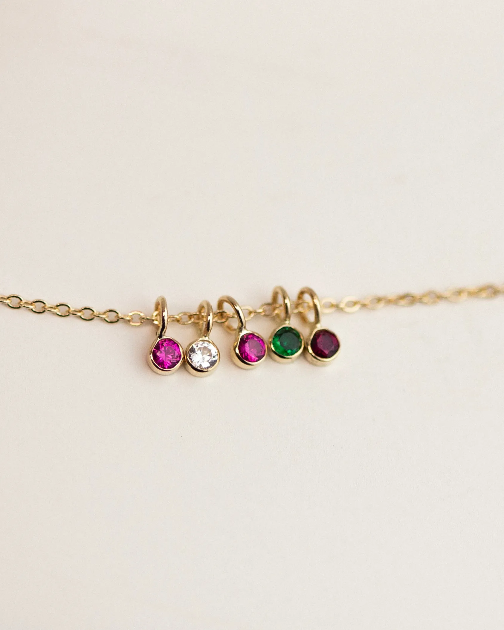 14k Gold Mini Birthstone necklace