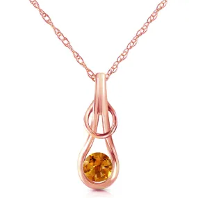 14K Solid Rose Gold Citrine Necklace Genuine Imperial