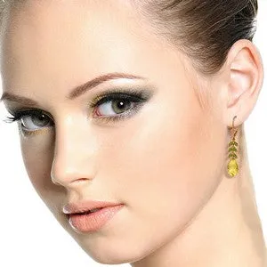 14K Solid Rose Gold Leverback Earrings w/ Peridot & Citrines