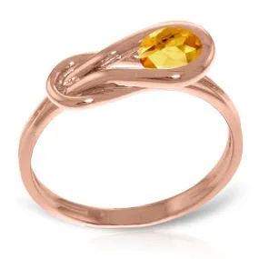 14K Solid Rose Gold Ring Natural Citrine Certified