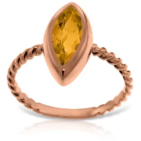 14K Solid Rose Gold Rings w/ Natural Marquis Citrine