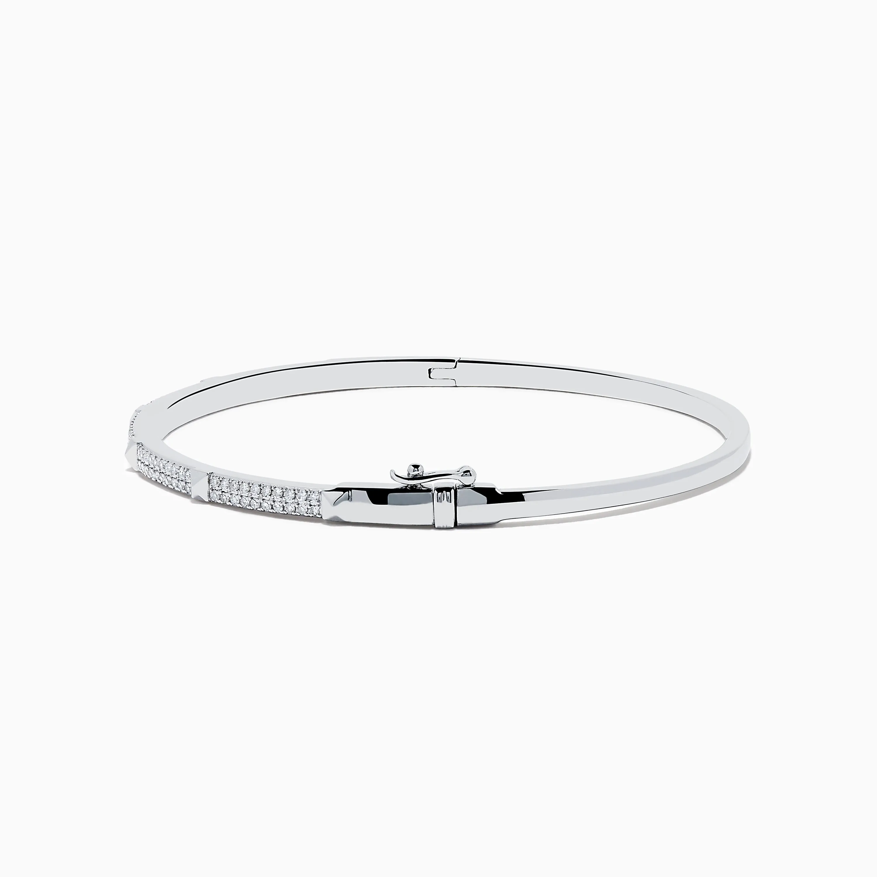 14K White Gold Diamond Spike Bangle