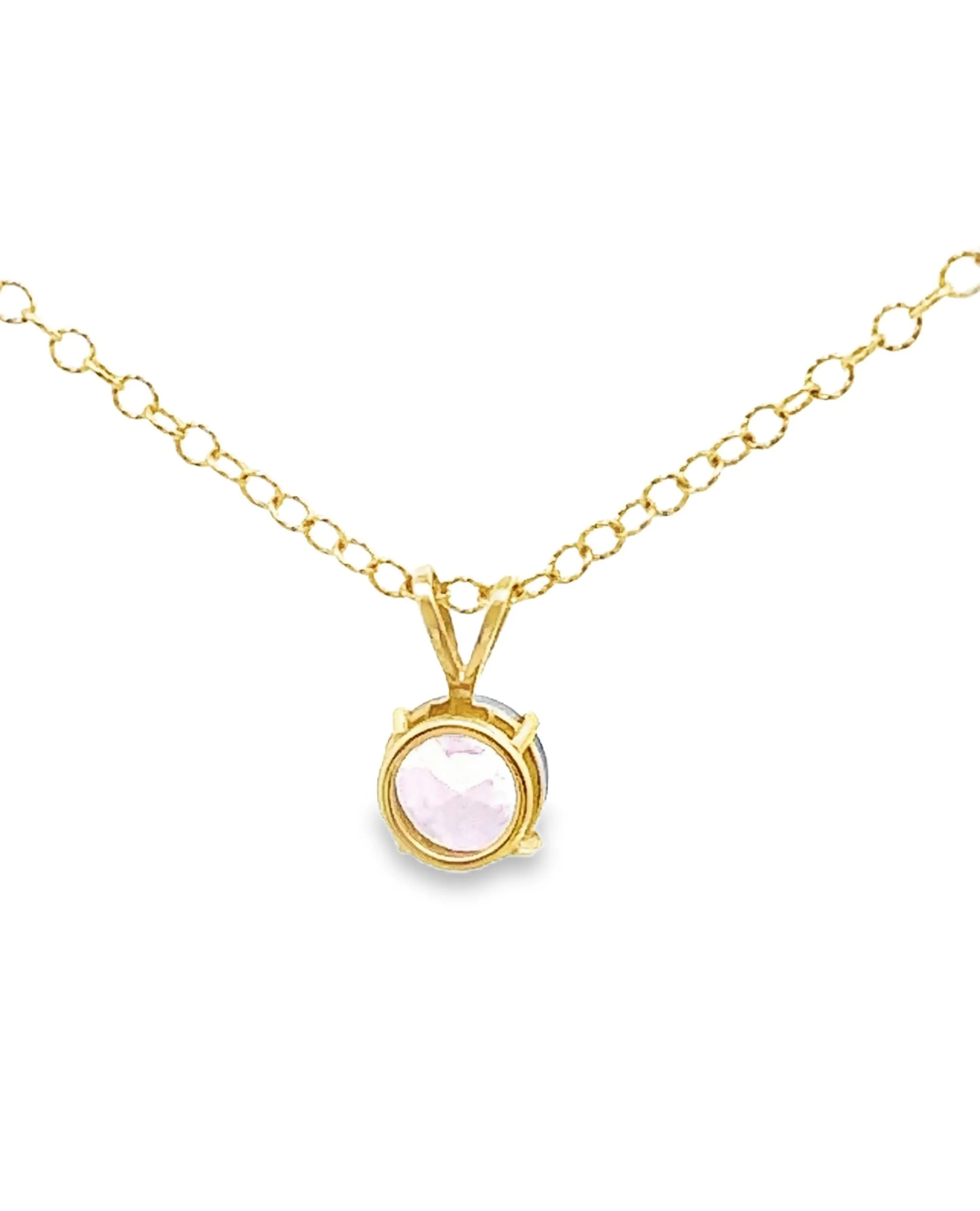 14K Yellow Gold Amethyst Pendant Necklace