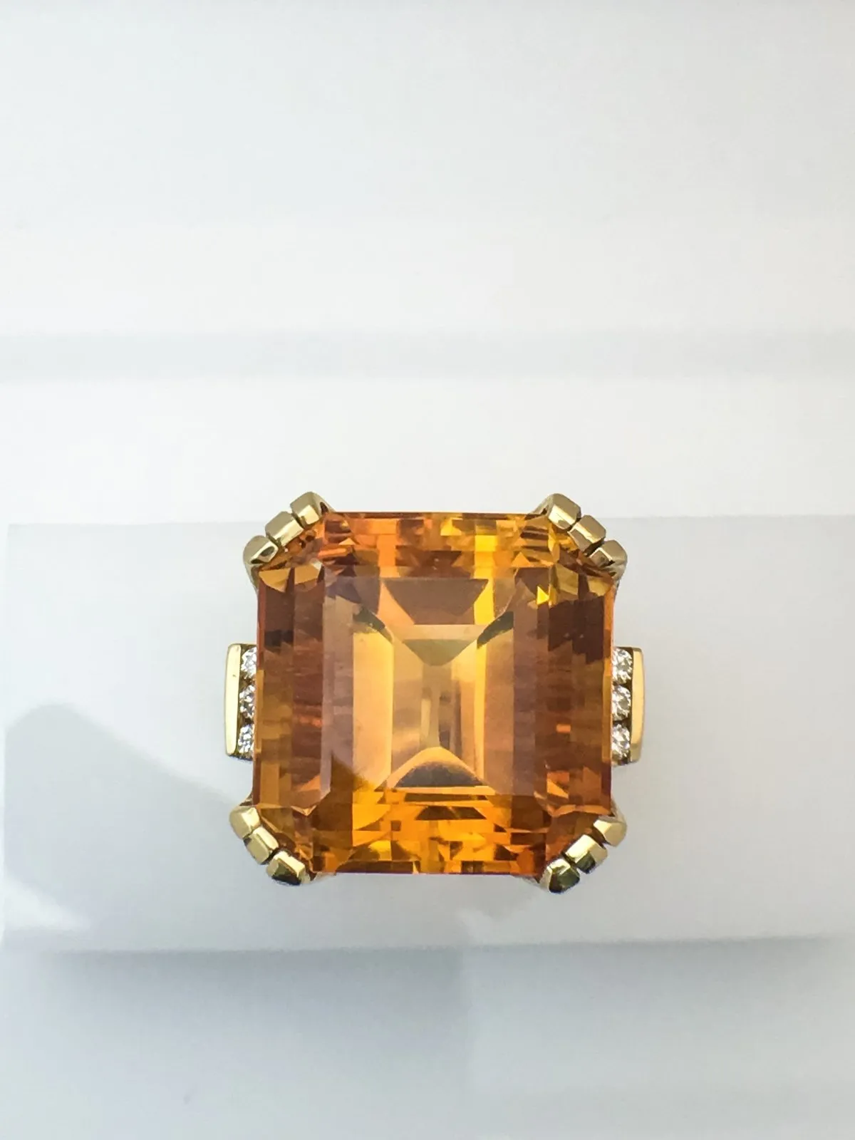 14K Yellow Gold Fashion Ring With Citrine Center Stone