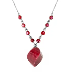 16.25 Carat 14K Solid White Gold Burn Bridges Ruby Necklace