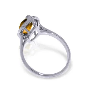 1.8 Carat 14K Solid White Gold Ring Diamond Marquis Citrine