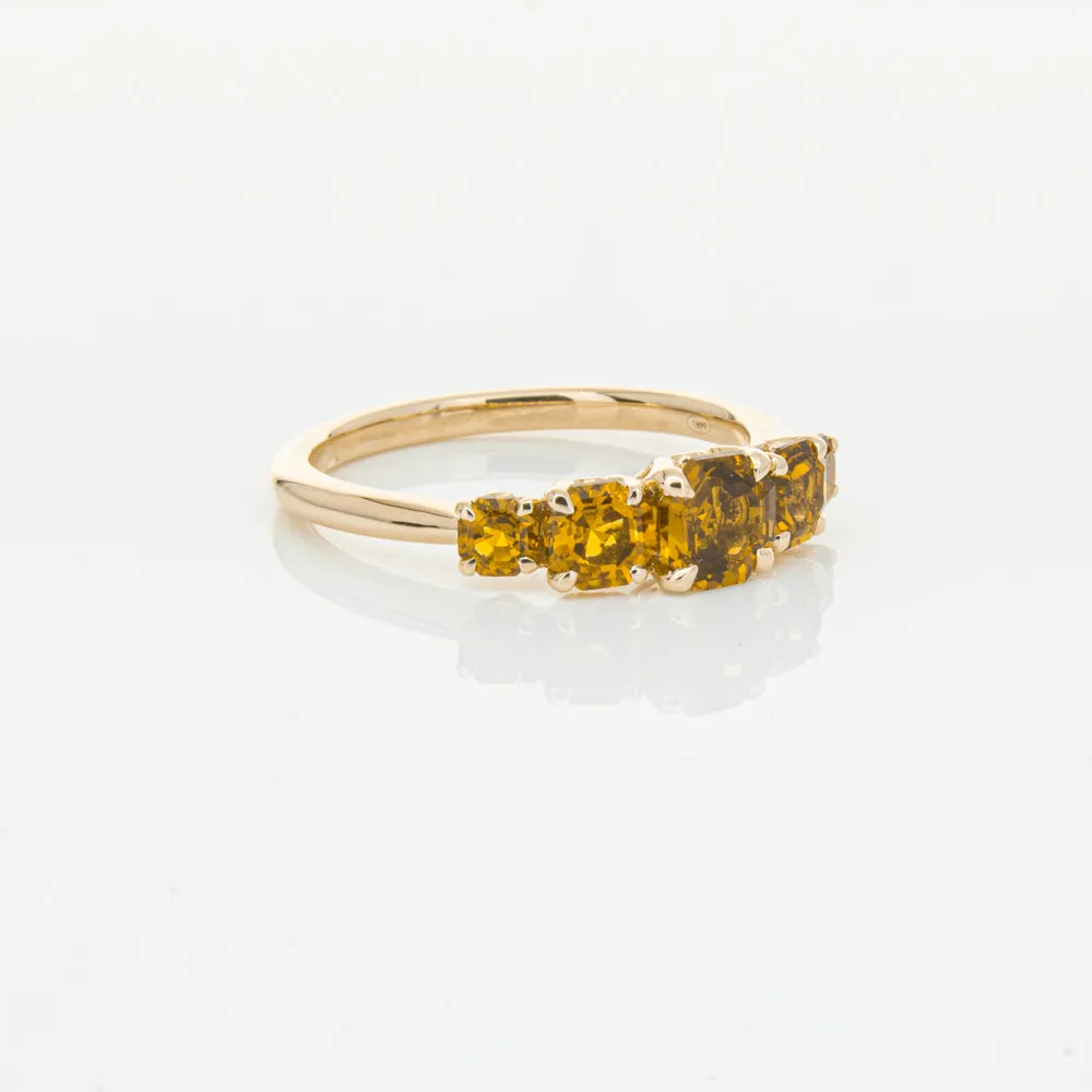 18ct Rose Gold Five Stone Citrine Octavia Ring
