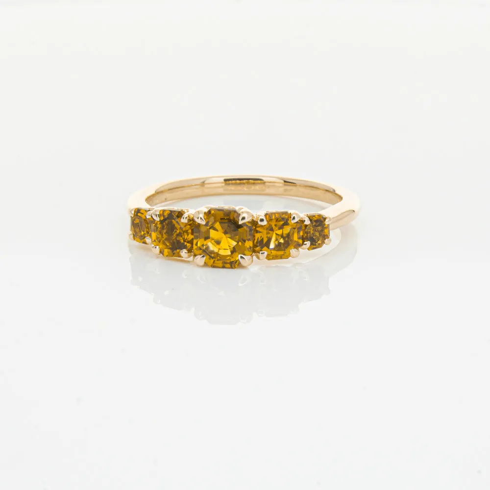 18ct Rose Gold Five Stone Citrine Octavia Ring