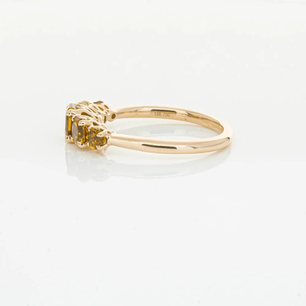 18ct Rose Gold Five Stone Citrine Octavia Ring