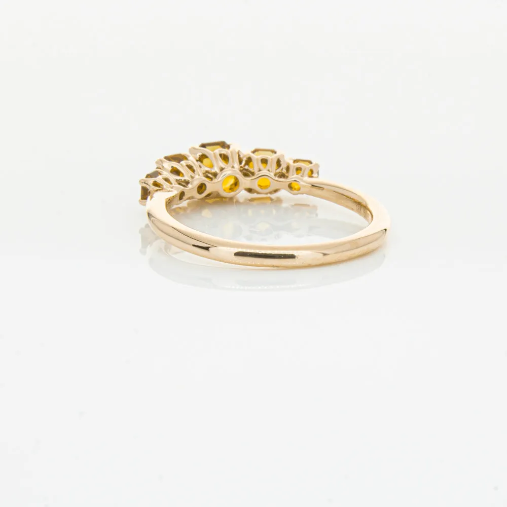 18ct Rose Gold Five Stone Citrine Octavia Ring