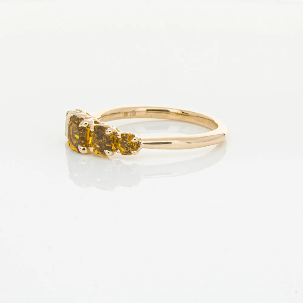 18ct Rose Gold Five Stone Citrine Octavia Ring