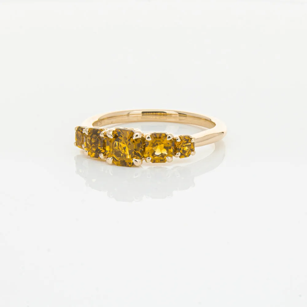 18ct Rose Gold Five Stone Citrine Octavia Ring