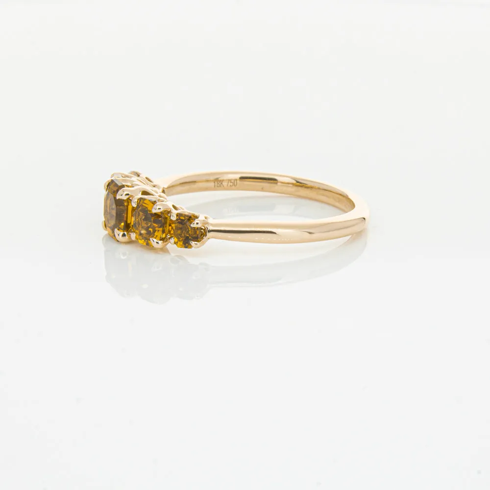 18ct Rose Gold Five Stone Citrine Octavia Ring
