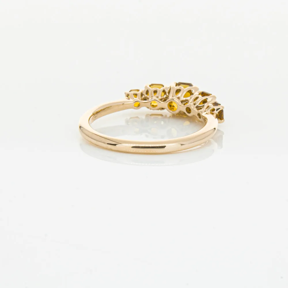 18ct Rose Gold Five Stone Citrine Octavia Ring