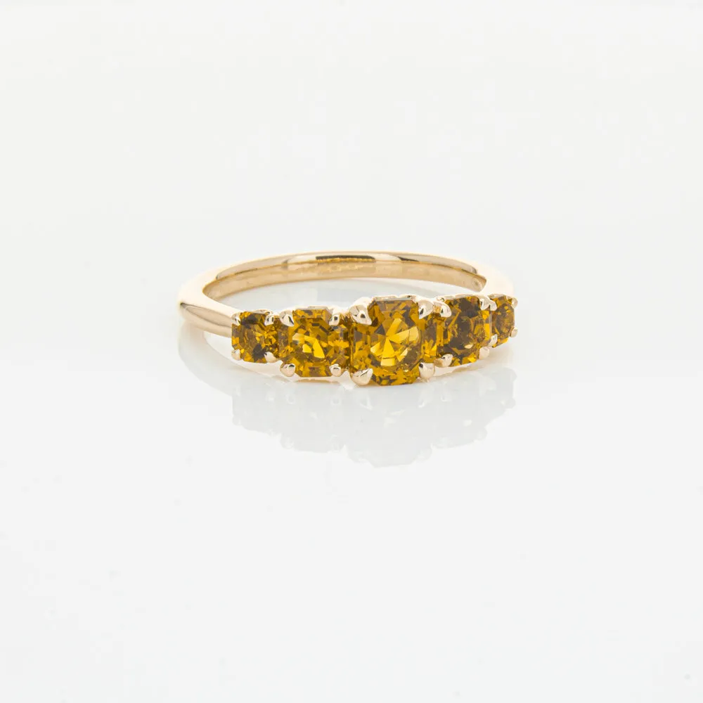 18ct Rose Gold Five Stone Citrine Octavia Ring