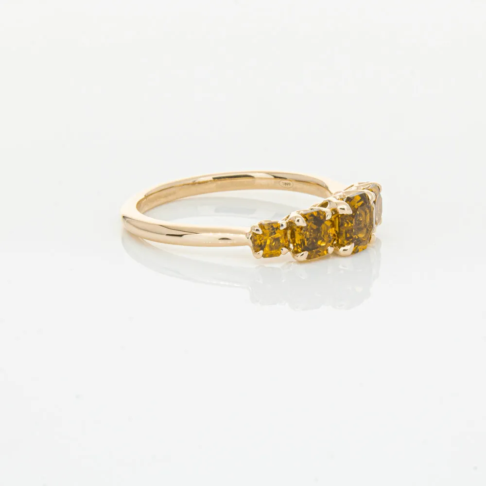 18ct Rose Gold Five Stone Citrine Octavia Ring
