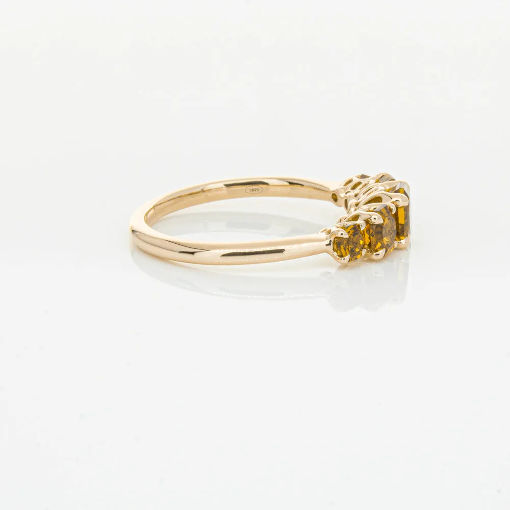 18ct Rose Gold Five Stone Citrine Octavia Ring