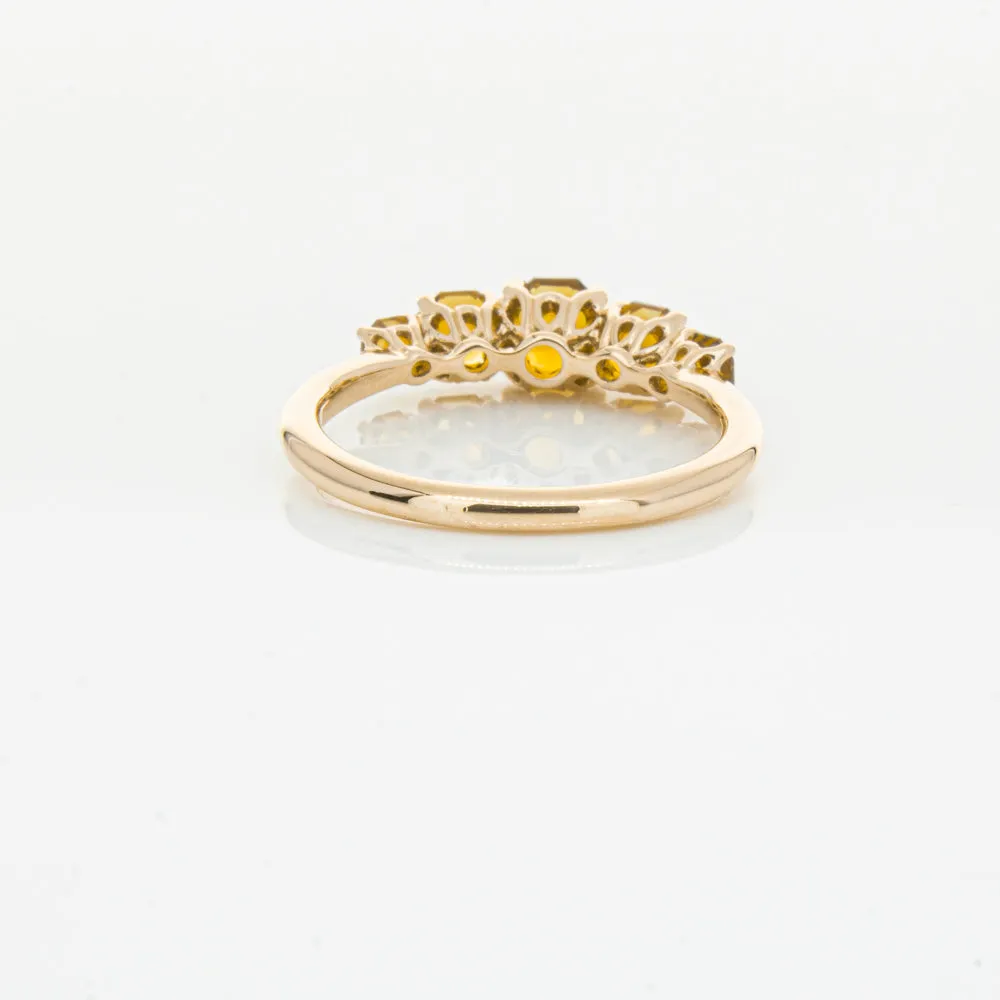 18ct Rose Gold Five Stone Citrine Octavia Ring