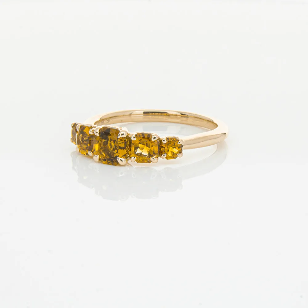 18ct Rose Gold Five Stone Citrine Octavia Ring