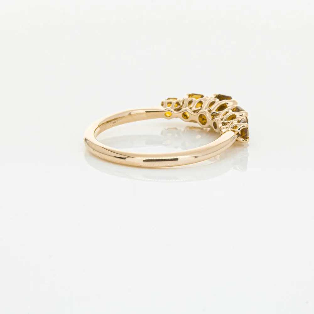 18ct Rose Gold Five Stone Citrine Octavia Ring