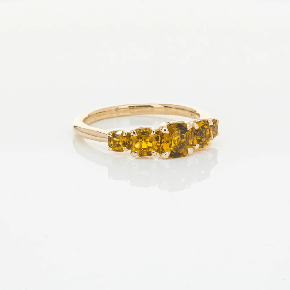18ct Rose Gold Five Stone Citrine Octavia Ring