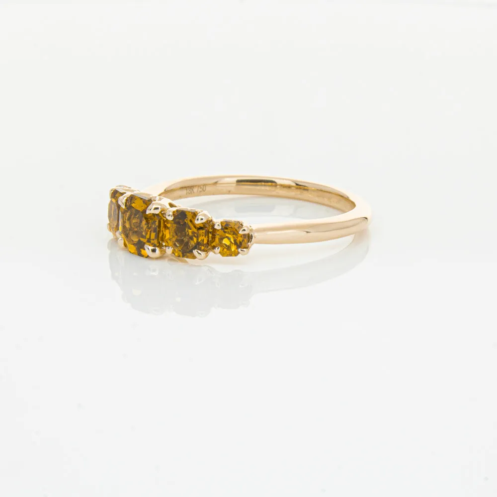 18ct Rose Gold Five Stone Citrine Octavia Ring