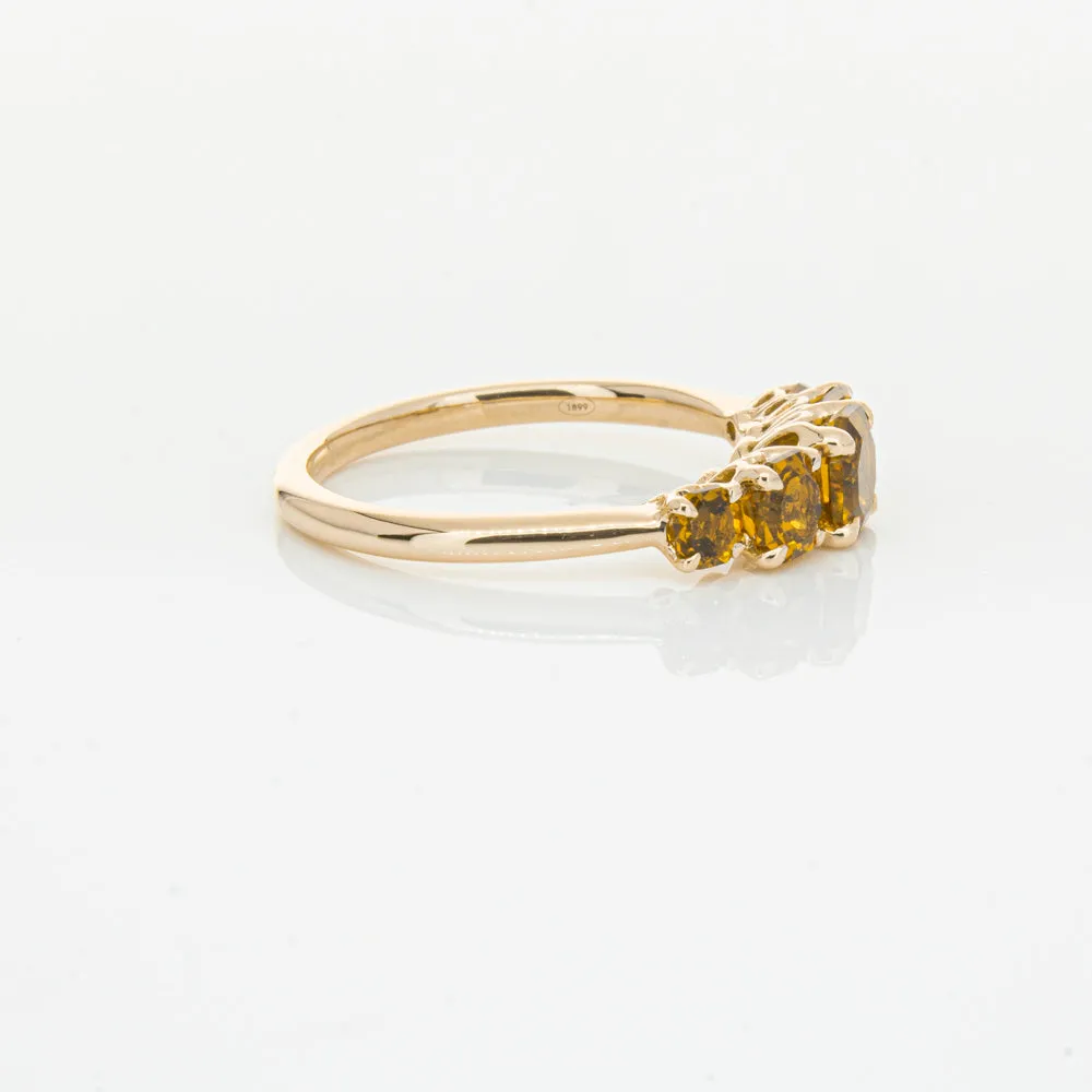 18ct Rose Gold Five Stone Citrine Octavia Ring