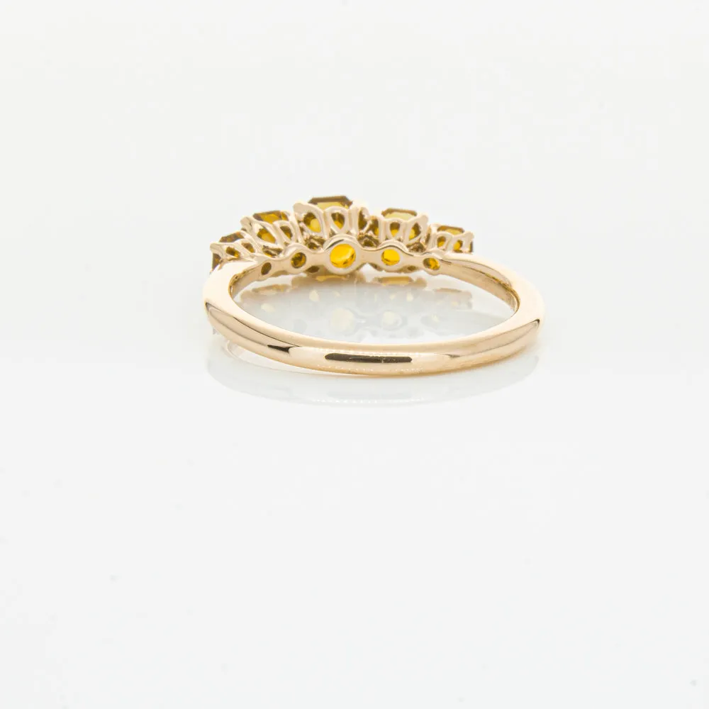 18ct Rose Gold Five Stone Citrine Octavia Ring