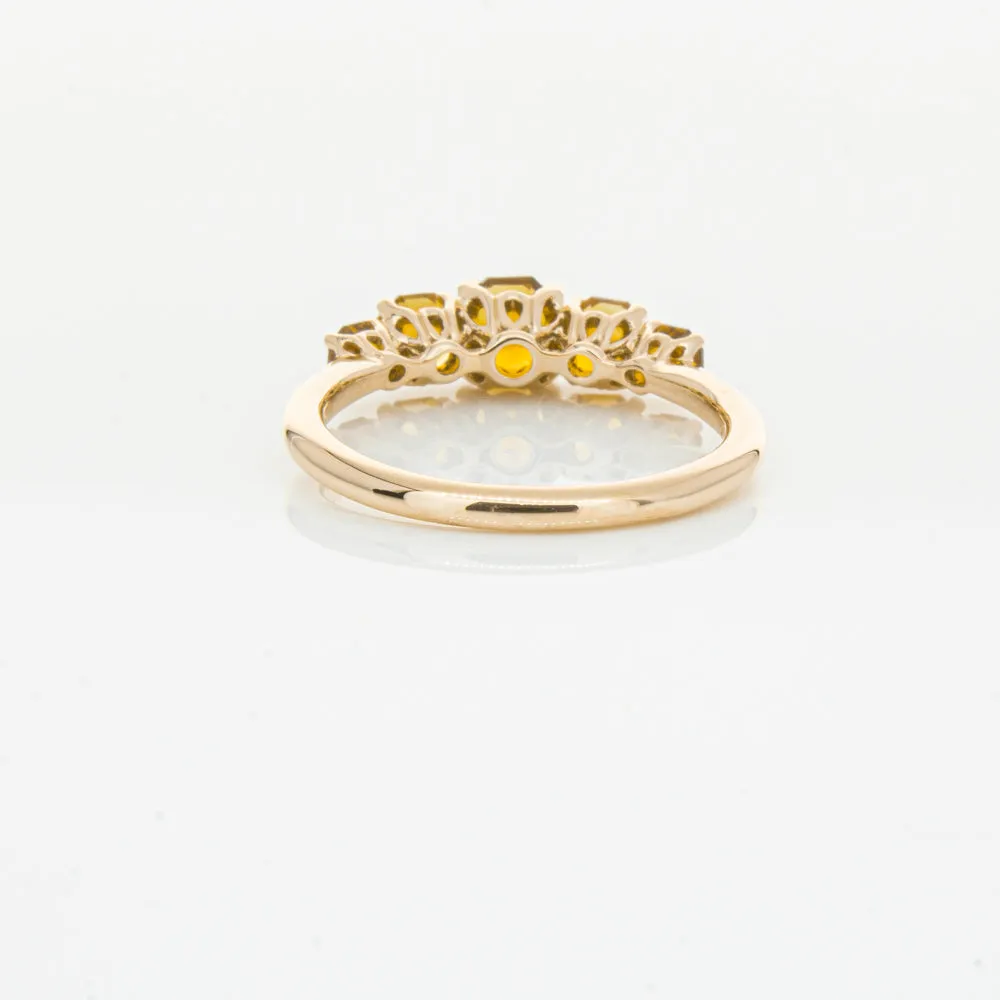 18ct Rose Gold Five Stone Citrine Octavia Ring