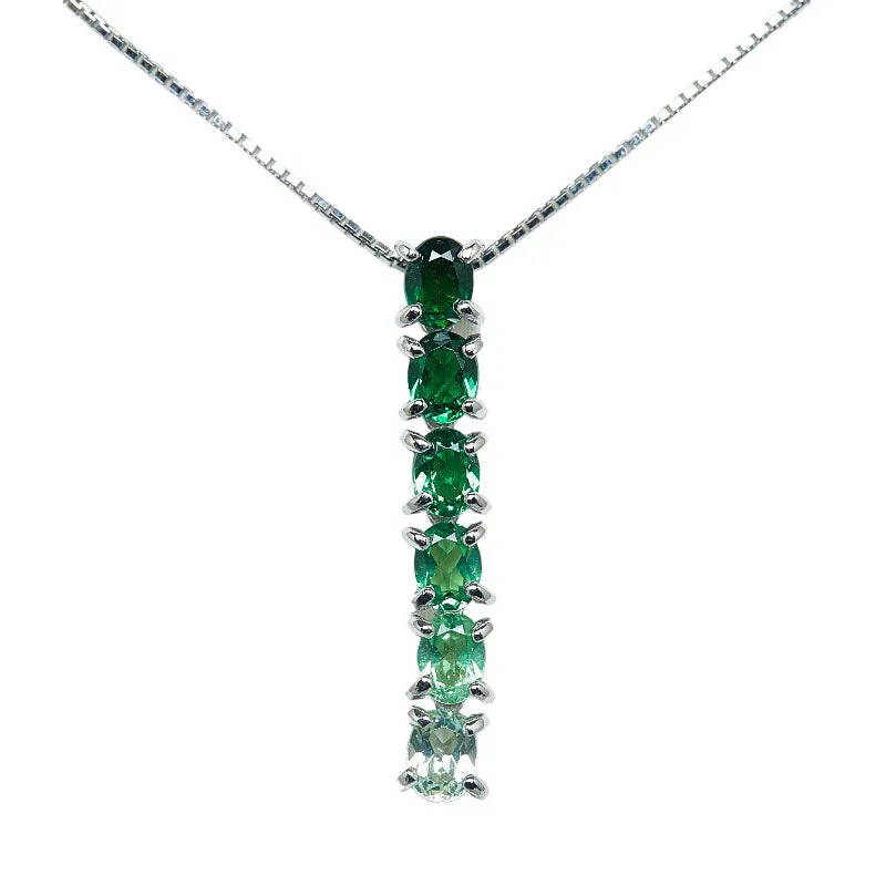18k Gold Garnet Drop Pendant Necklace