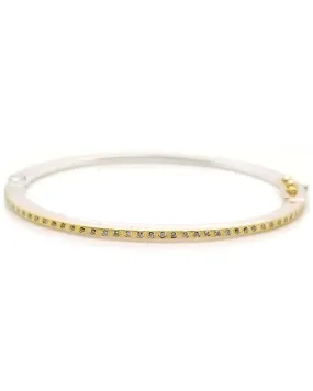 18k Yellow Gold and Diamond Bangle Bracelet