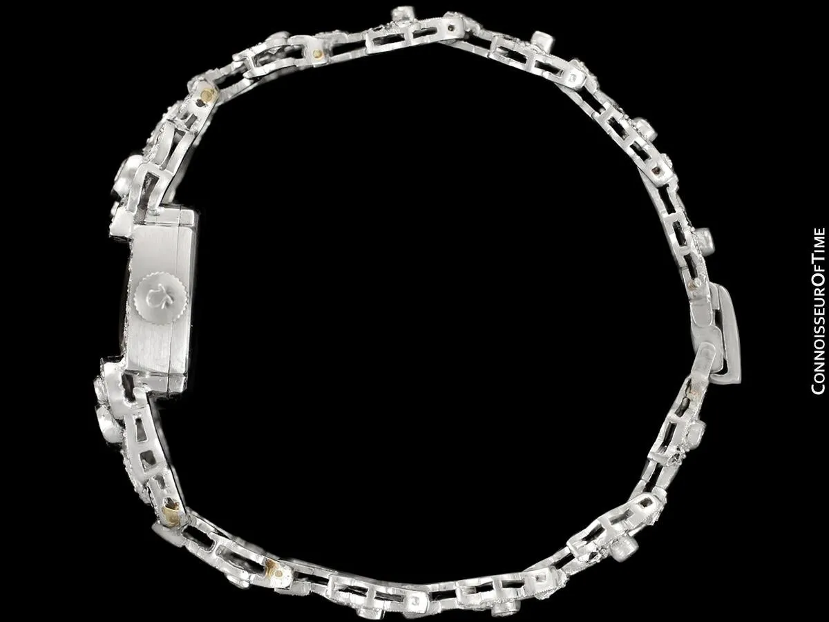 1950's Vintage Ladies Watch with Omega Movement - Platinum, over 3.5 Carats of Diamonds