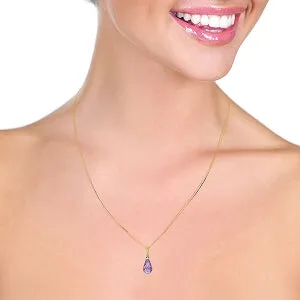 2.3 Carat 14K Solid Yellow Gold Ask For More Amethyst Diamond Necklace